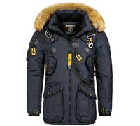 Geographical Norway Veste d'hiver pour homme - Parka d'extérieur de luxe Anorak - Parka chaude - Veste matelassée - AGAR, bleu marine, S
