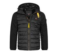Geographical Norway Veste d'hiver pour homme Parka matelassée à capuche softshell matelassée, Noir , L