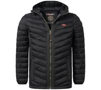 Geographical Norway Veste matelassée pour homme - Anorak chaud - IMS Production - Veste de ski d'extérieur pour l'hiver et l'automne, Carl Hood Noir, S