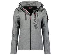 Geographical Norway, Veste Softshell Femme, Capuche détachable, modèle Truffe Lady, Existe en Taille 4 Coloris ,Gris Foncè,M