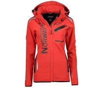 Geographical Norway Veste softshell pour femme, veste de pluie fonctionnelle pour le sport et les activités de plein air, rouge/noir, L
