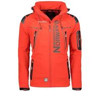 Geographical Norway Veste Softshell pour homme Résistante à l'eau Coupe-vent Respirant Veste de transition avec capuche Brandiing- Production, rouge, L