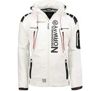 Geographical Norway Veste Softshell pour Homme Résistante à l'eau Coupe-vent Respirante Veste de Transition avec Capuche Brandiing- Production, Blanc., 7XL