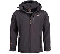 Geographical Norway Veste softshell pour homme S à 7XL - Veste de pluie - Veste de pluie de transition d'extérieur avec bonnet UD, gris foncé, XXXL
