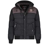 Geographical Norway Volva Men - Doudoune Matelassee Homme Veste Automne Hiver - Manteau Chaud Doublure - Blouson Coupe Vent Manches Longues - Cadeau Ideal Decontracte Hommes (Noir M-Taille 2)
