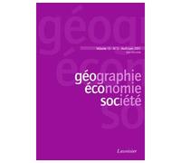 Geographie economie societe vol 13 n 2 avriljuin 2011 - Collectif - Technique Et Documentation - broché - Livre