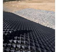 Géogrille de contrôle de l'érosion des pentes, grille de stabilisation de gravier en nid d'abeille for flanc de colline/allée/voie extérieure for murs de soutènement(10cm high,3m x 5m)
