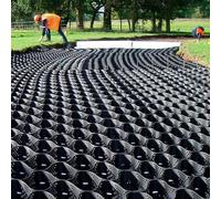 Géogrille de stabilisation du gravier de 5,1 cm de haut - Grille de sol en polyéthylène flexible durable pour paysage et allée (2 x 5 m) - Grille d'entrée robuste
