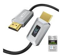 GeoHN.G Câble à fibre optique HDMI 8K 20 M, câble HDMI 2.1 haute vitesse certifié 48 Gbit/s, prend en charge 8K à 60 Hz, 4K à 120 Hz/144 Hz eARC Dolby HDCP 2.2 et 2.3 HDR10 RTX 3080, compatible avec
