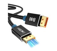 GeoHN.G Câble DisplayPort 2.1 80 Gbps 3M, 16K DP80 [16K @ 60Hz, 8K @ 240Hz, 4K @ 540Hz] Câble DP 2.1 UHBR20, HDR, HDCP2.3, DSC 1.2a, FreeSync G-Sync pour moniteur de jeu 5090 7900XTX