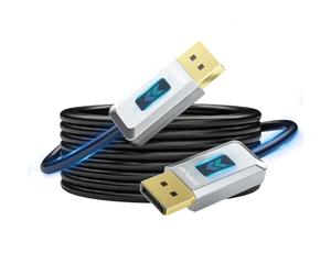GeoHN.G Câble DisplayPort 2.1 à Fibre Optique 5M, Câble AOC DP 2.1 40Gbit/s [16K@30Hz, 8K@60Hz, 4K@240Hz], Prise en Charge UHBR10/HDR/HDCP, FreeSync G-Sync pour Moniteur de jeu 4090 Carte Graphique