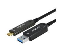 GeoHN.G Câble USB A vers USB C à Fibre Optique 5M, USB 3.2 10Gbps Câble USB C Optique Actif Longue Distance pour VR/AR, Quest2, Webcam, Appareil Photo, Mini PC et Plus