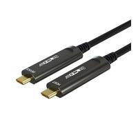 GeoHN.G Câble USB C vers USB C à Fibre Optique 15M, USB 3.2 10Gbps Câble USB Optique Actif Longue Distance pour VR/AR, Quest2, Webcam, Appareil Photo, Mini PC et Plus