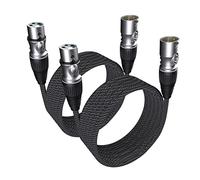 GeoHN.G Câble XLR Câble Microphone XLR Mâle vers Femelle - Compatible avec Microphones, Mixeurs, Table de Mixage, Hautparleurs, Amplificateurs, Enregistrement de Musique, Consoles (Paquet de 2-5M)