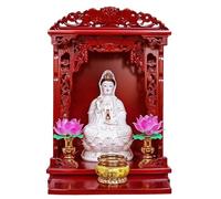 GeOinQL étagère d'autel Bouddhiste, Temple d'étagère d'autel Bouddhiste Chinois, vitrine en Bois sculpté for Le Dieu de la Richesse Guan Gong