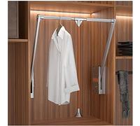 GeOinQL Tringle à vêtements pour Placard, Liftable Clothes Hanger Dormitory Clothes Closet Hardware Pull-Down Clothes Rail,