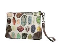 Géologie Vintage, Pierres précieuses, Cristaux, minéraux,Sacs à Main en Cuir PU pour Femmes, Pochette à Fermeture éclair, Portefeuille, Sac à Main avec dragonne