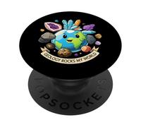 Geology Rocks My World Cute Earth Crystals Science Lover PopSockets PopGrip Adhésif