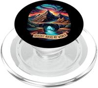 Geology Rocks My World Funny Earth Science Geologist Pun PopSockets PopGrip pour MagSafe