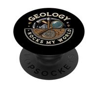 Geology Rocks My World Geologist Earth Science Lover Pun PopSockets PopGrip Adhésif