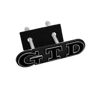 GEOLXD Autocollants et emblèmes de calandre Avant GTD en métal 3D(Silver Black)