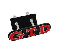 GEOLXD Autocollants et emblèmes de calandre Avant GTD en métal 3D(Silver Red)