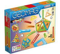 Geomag - Classic Confetti 50 Pièces - Jeu de Construction Magnétique pour Enfants dès 3-4 Ans - Fabrication Suisse - Blocs Construction avec 16 Tiges, 14 Billes, 20 Tiles - Jeux Aimanté STEM