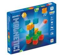 GEOMAG - Construction Magnétique Enfant, 16 Mini Cubes Magnétiques