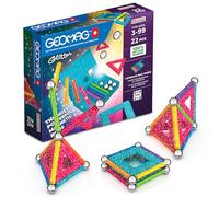 Geomag - Glitter - 22 Pièces - Constructions Magnétiques à Paillettes pour Enfants Dès 3 Ans - Blocs Magnétiques avec 8 Bâtonnets, 8 Boules, 6 Plaques - 100% Plastique Recyclé - Fabrication Suisse