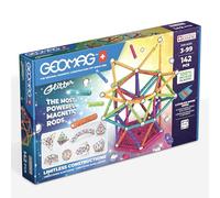 Geomag, Glitter Recy onstructions magnétiques à Effet pailleté, Barres magnétiques pailletées et colorées, Paquet de 142 pièces, 100% Plastique recyclé