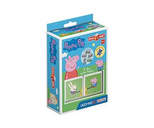 Geomag MagiCube 048 Peppa Pig - A Day with Peppa - Constructions Magnétiques et Jeux Educatifs, 2 Cubes Magnétiques, Multicolore