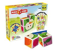 Geomag - MAGICUBE Fruit - 4 Cubes Magnétiques - Blocs de Construction Éducatif pour Enfants dès 18 Mois - avec 6 Idées de Construction - Développe la Créativité et la Dextérité - Fabriqué en Suisse