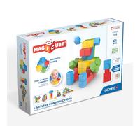 Geomag - Magicube Full Color - Cubes Magnétiques à Empiler pour Bébé d'1 an et Plus - 4 Couleurs - 64 Blocs de Construction - 1-5 Ans - 100% Plastique Recyclé