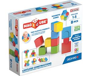 Geomag, Magicube Full Colour Recycled Try Me, Jeux Magnétiques pour Enfants de 1 à 5 Ans, Constructions Magnétiques pour Enfants, Pack de 8 Pièces, 100% Plastique Recyclé