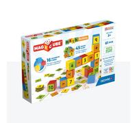 Geomag, Magicube Math Building Clips 61 Pièces Jeu de Construction magnétique pour Enfants, Cadeau pour garçons et Filles de 1 2 3 4 5 6 Ans, éducatif Montessori, Jeux pour Enfants