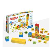 Geomag, Magicube Math Building Clips, Jeux Magnétiques pour Enfants dès 3 Ans, pour Apprendre Les Mathématiques, Pack de 55 Pièces