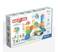 Geomag - Magicube Shapes - Blocs de Constructions Magnétiques à Empiler pour Bébé d'1 an et Plus - 32 Cubes de 4 Couleurs et Formes - 1-5 Ans - 100% Plastique Recyclé