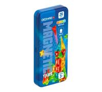 GEOMAG - Magnetic Mini Tiles Travel 26 | Jeu de construction magnétique portable | Set de panneaux colorés pour voyage | Jouet de géométrie créative | Étui de pièces magnétiques