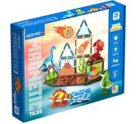 GEOMAG Magnetic Tiles Dino World - Jeu de construction magnétique - tuiles magnétiques - 25 pièces - dès 3 ans - tuiles et dinosaure