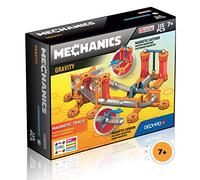 GEOMAG - Mechanics Gravity 115 Pièces - Jeu Circuit de Construction Magnétique pour Enfants dès 7 Ans - Fabrique Ta Structure Mécanique et Magnétique de Lanceur à Canon - Fabrication Suisse