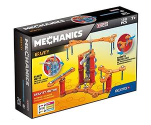 Geomag - Mechanics Gravity - 169 Pièces - Jeu De Construction Magnétique pour Enfants Dès 7 Ans - avec Moteur à Gravité et Transmission Magnétique -Jeux Aimantés STEM - Fabrication Suisse