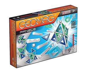 Geomag - Panels - 68 Pièces - Jeu de Constructions Magnétiques 3D pour Enfants dès 3 Ans - 24 Tiges, 20 Billes, 24 Tiles de Construction - Jeux STEM - Jeux Educatifs Montessori - Fabrication Suisse