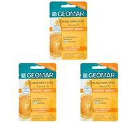 GEOMAR | Masque Visage Energy Boost, Effet Illuminant et Énergisant, 5 minutes, 95% d’Origine Naturelle, Testé Dermatologiquement, Made in Italy, 7,5 ml x 2 (Lot de 3)
