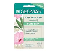 GEOMAR | Masque Visage Pure Skin, Made in Italy, 15 ml | Avec Argile Blanche, Extrait de Sauge, Fleur de Mauve, Huile de Son de Riz et Extrait de Saule