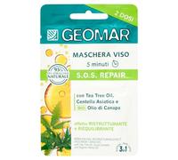 GEOMAR | Masque Visage S.O.S. Repair, Effet Restructurant et Rééquilibrant, 5 minutes, 95% d’Origine Naturelle, Testé Dermatologiquement, 7,5 ml x 2