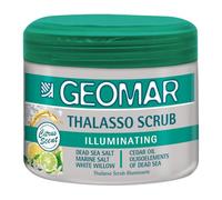 GEOMAR | Thalasso Gommage Corps Illuminant, Made in Italy, 600 g | Avec Sel Marin de la Mer Morte et Sel d'Epsom, Huile d'Amande Douce, Riz, Cèdre et Citron, Extraits Botaniques