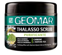 GEOMAR | Thalasso Gommage Corps Purifiant, Made in Italy, 600 g | Avec Sel Marin, Sel d'Epsom, Huile de Moringa et extraits de Charbon et Thé Matcha