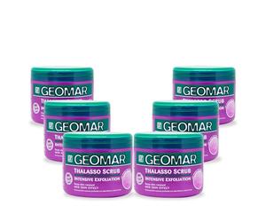 GEOMAR | Thalasso Gommage Intensif Exfoliant, Renouvellement cutané profond, Effet peau Nouvelle, Avec Sel Marin, Graines de Raisin et Oligo-éléments de la Mer Morte, Made in Italy, 6 x 600 g