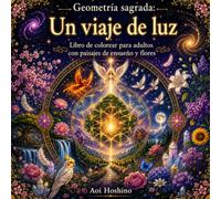 Geometría sagrada: Un viaje de luz: Libro de colorear para adultos con paisajes de ensueño y flores