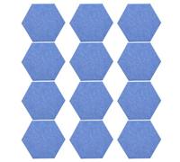 Geometric Acoustic Panels 12 Pack | Sound Absorbing Wall Panels for Noise Reduction | Studio Foam/Home Theater/Office | Adhesive Soundproofing Tiles, 5.9 Inch (Blue)